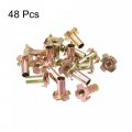 Uxcell M6x20mm T-nuts 4 Pronged Tee Nut Carbon Steel Threaded Inserts For Wood 48pcs
