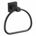 Leyden Matte Black Hand Towel Holder Bathroom Ring Bath Hangers Wall Mounted Half Round Modern 