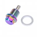 X Autohaux 2 Set M14x1 5 Multicolor Magnetic Oil Drain Plug Sump Pan Nut Bolt Screw With Gaskets For Universal Car