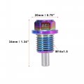 X Autohaux 2 Set M14x1 5 Multicolor Magnetic Oil Drain Plug Sump Pan Nut Bolt Screw With Gaskets For Universal Car