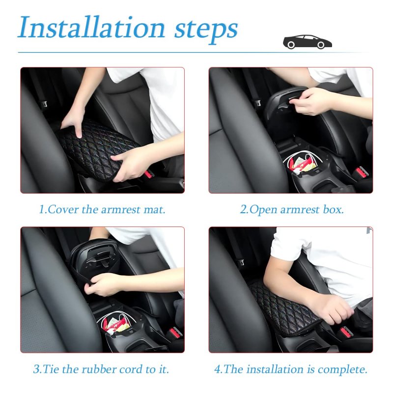 Auceli Car Center Console Pad Shiny Armrest Storage Box Mat Anti-scratch Central Seat Cushion Protector Cover Four Seasons