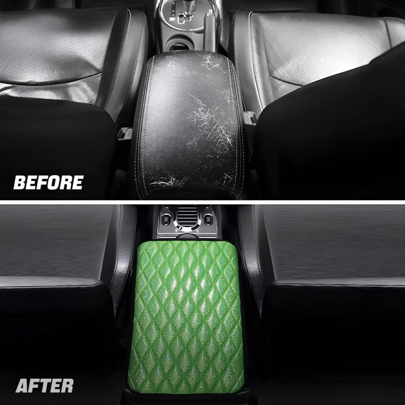 Auceli Car Center Console Pad Shiny Armrest Storage Box Mat Anti-scratch Central Seat Cushion Protector Cover Four Seasons