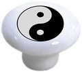 Set Of 2 Yin Yang Ceramic Cabinet Drawer Pull Knobs 
