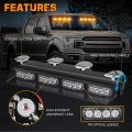 Xridonsen Emergency Dash Strobe Lights Amber Safety Flashing Warning W Digital Display Controller Interior Front Rear