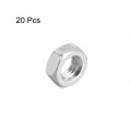 Uxcell Hex Nuts M8x1 25mm Metric Coarse Thread Hexagon Nut Carbon Steel Pack Of 20 Silver Tone