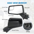 Left Driver Side Mirror For 2019-2024 Chevy Silverado 1500 Black Heated Power Glass Manual Folding Convex Blind Spot Replace