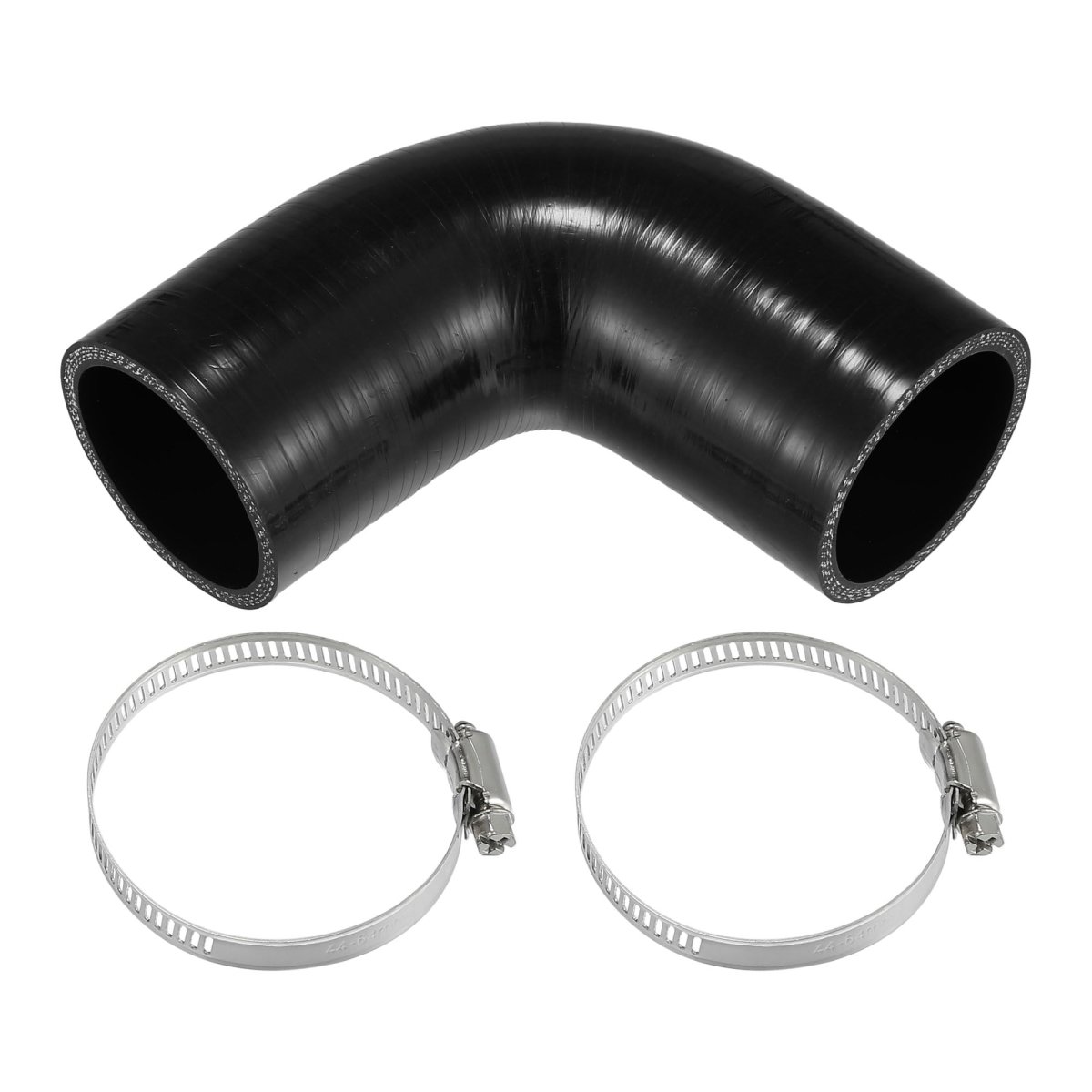 1 Set 54mm 2 13 Id 100mm 3 94 Length 90 Degrees Black Car Silicone Hose Coolant With Clamps Universal