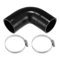 1 Set 54mm 2 13 Id 100mm 3 94 Length 90 Degrees Black Car Silicone Hose Coolant With Clamps Universal 