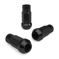 Stancemagic 20pcs Black 1 2x20 Extended Tuner Lug Nuts Open End Cone Seat 50mm 2 Length 22mm 0 87 Width 17mm Hex For Ford