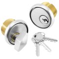 Brass Mortise Cylinder Commercial Storefront Door Lock Cylinders For Aluminum Doors Silver 1 Set 