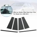 Topteng 6pcs Car Window Pillar Posts Cover Trim Fit For Honda Civic 2006-2011