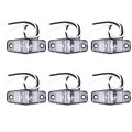 6 Pack 2 5 In Led Truck Trailer Side Fender Marker Lights Clear Lens Red Light Waterproof Clearance Lamps For Rv Bus Caravan 