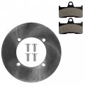 Caltric Rear Brake Disc With Bolt And Pads Compatible Yamaha Yxm700 Viking 4x4 2014-2018 Se 2014-2017