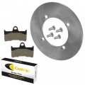 Caltric Rear Brake Disc With Bolt And Pads Compatible Yamaha Yxm700 Viking 4x4 2014-2018 Se 2014-2017