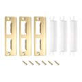 T Door Strike Plate 3pcs 128mm X 42mm 201 Stainless Steel Latch Deadbolt For Frame Jamb Gold 
