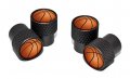 Sports Valve Stem Caps Basketball Black Knurling 