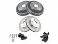 Marketplace Auto Parts Front And Rear Semi Metallic Brake Pads Rotor Shoe Drum Kit Vented Rotors 4 Lug Compatible With 