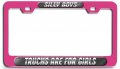 Silly Boys Trucks Are For Girls 3d Metal License Plate Frame Universal Fit Auto Suv Truck Tag Holder 12 In X 6 Heavy Duty Steel 