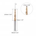 Uxcell Tapered Ball Nose End Mill Tisin Coated Solid Carbide 2 Flute Spiral Milling Cutter 0 75mm Radius 1 5mm Diameter 4mm