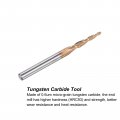 Uxcell Tapered Ball Nose End Mill Tisin Coated Solid Carbide 2 Flute Spiral Milling Cutter 0 75mm Radius 1 5mm Diameter 4mm