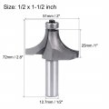 Uxcell Router Bit 1 2 Shank 1-1 Inch Cutting Dia Round Over Corner Flutes Carbon Steel For Woodworking Milling Cutter Tool