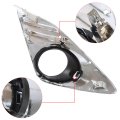 2-pack Fog Light Assembly Chrome Cover Switch Wiring Bulb Kit Replacement For Camry 2012-2014