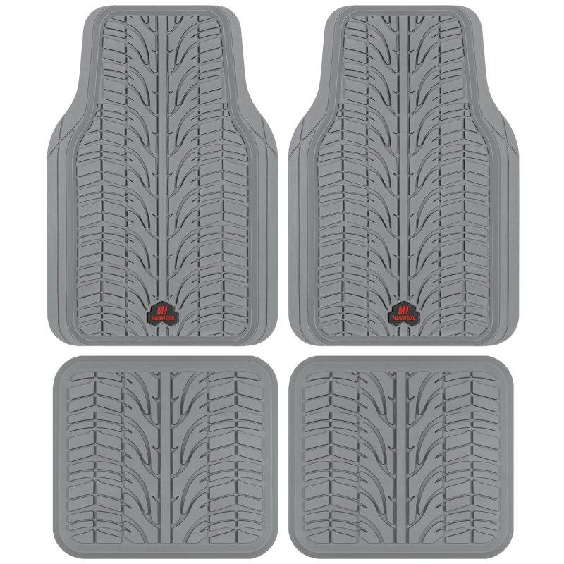 Motor Trend Grand Prix Tire Tread Rubber Car Floor Mats For Autos Suv Truck Van All-weather Waterproof Protection Front Rear