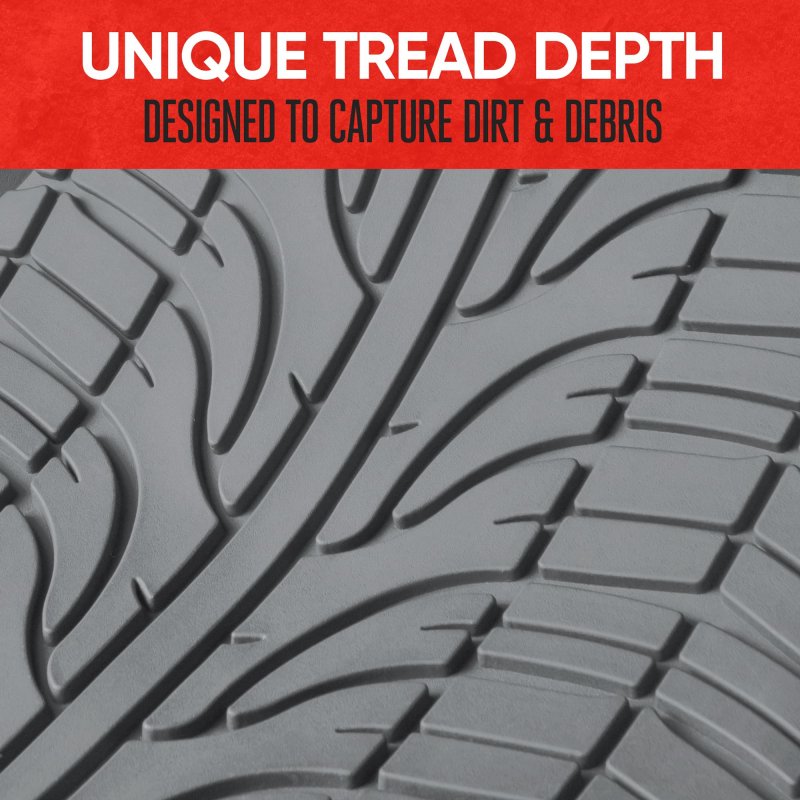 Motor Trend Grand Prix Tire Tread Rubber Car Floor Mats For Autos Suv Truck Van All-weather Waterproof Protection Front Rear