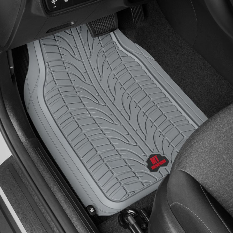 Motor Trend Grand Prix Tire Tread Rubber Car Floor Mats For Autos Suv Truck Van All-weather Waterproof Protection Front Rear
