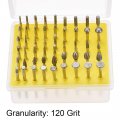 Uxcell Diamond Burrs Bits Sets Grinding Drill Kits Carving Rotary Tool For Glass Stone Ceramic 120 Grit 1 8 Shank Small Head 50