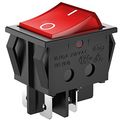 Diyhz 3pcs Ac16a 125v 16a 250v Dpst 4pins 2 Position On Off Red Led Light Illuminated Boat Rocker Switch 