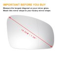 Car Rearview Right Passenger Side Mirror Glass Replacement W Backing Plate Aspherical Heated White For Skoda Fabia 2007-2014