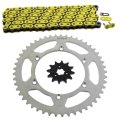 Kawasaki Kx125 Yellow Chain And Sprocket Kit 12 49 112l For 1996 1997 1998 1999 Models Steel Front Rear Sprockets With Non O