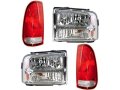 Headlight And Tail Light Kit 4 Piece For 2005-2007 Ford F-350 Super Duty 