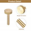 Uxcell M4x20mm Knurled Thumb Screws 4pcs Flat Head Fully Threaded Brass Bolts Grip Knobs Fasteners