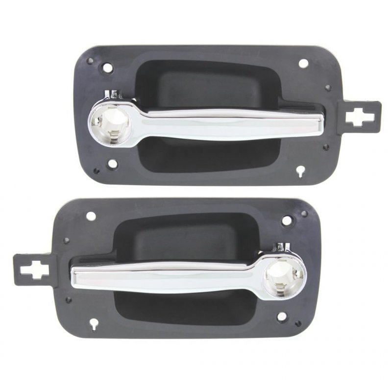 Navistar Rxt 2008 Door Handle Driver And Passenger Side Pair Front Exterior Black Bezel With Chrome Lever Key Hole Base