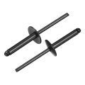 50pcs 3 16 X1 Large Flange Head Blind Rivets Zinc-plated Carbon Steel Grip And Mandrel Cap Black 