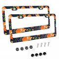 Delerain Little Fox 2pcs License Plate Frame Aluminum Metal Ith Screw Caps 2 Holes Car Tag Cover Holder Frames Or Us Standard