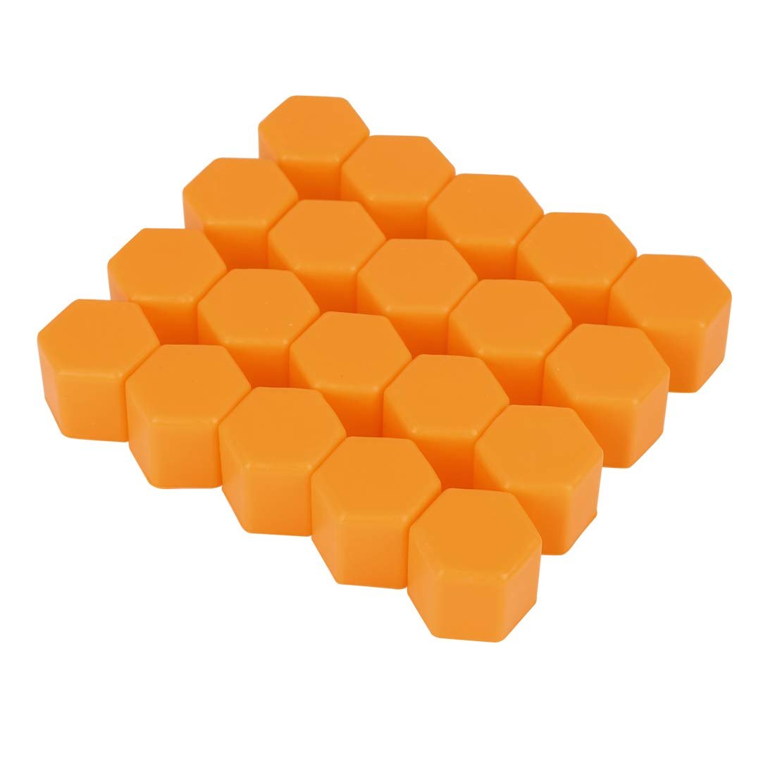 20pcs 21mm Universal Orange Silicone Wheel Nut Lug Hub Screw Rim Bolt Covers Tyres Caps For Automotive