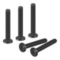 25pcs M5-0 8 X 35mm Flat Round Head Machine Screws 304 Stainless Steel Phillips Drive Full Thread Black Oxide Furniture 