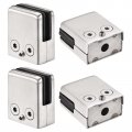 Glass Clamp 2pcs Adjustable 8-10mm Thickness 48x43mm Stainless Steel Flat Back Square Bracket Clip For Balustrade Staircase 