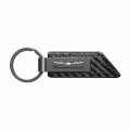 Ipick Image Compatible With Ford Thunderbird Gunmetal Black Gray Metal Carbon Fiber Texture Leather Key Chain