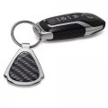 Ipick Image Compatible With Chrysler Pacifica Real Black Carbon Fiber Chrome Metal Teardrop Key Chain