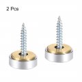 Uxcell Mirror Screws Decorative Caps Cover Nails Polished Stainless Steel 16mm 2pcs