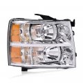 Headlights Assembly For Chevy Silverado 2007 2008 2009 2010 2011 2012 2013 2014 Bumper Headlamp Passenger Side Clear Lens