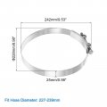 Uxcell 1pcs T-bolt Hose Clamps 227-239mm 8 94 -9 41 Id Range Stainless Steel Radiator Intake Clamp For Truck Exhaust