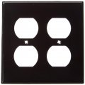 Leviton 80716-e 2-gang 2-duplex Receptacle Wallplate Standard Size Thermoplastic Nylon Device Mount Black 25-pack 