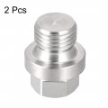Uxcell M10 X 1 Male Outer Hex Head Plug 304 Stainless Steel Solid Thread Corrosion Resistant Bung Pipe Fitting 2pcs