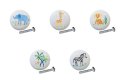 Set Of 5 African Safari Wildlife Kids Series 1 Ceramic Cabinet Dresser Drawer Pull Knob