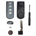Hqrp Folding Flip Key Fob Shell Remote Case Keyless Entry With 4 Buttons And Cr2025 Battery For Mazda Cx-5 3 6 Cx-3 Cx-7 Cx-9